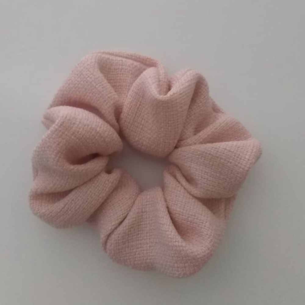 Handmade coral scrunchie